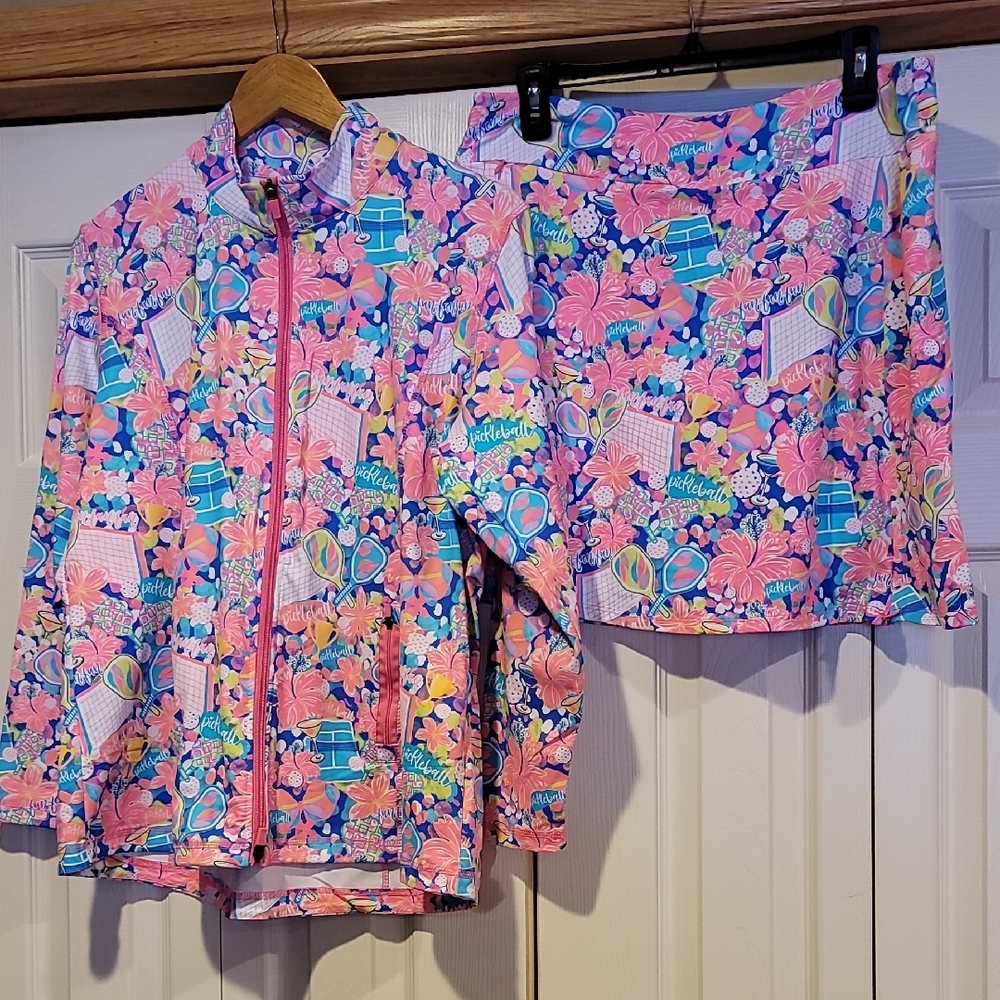 Lulu-B Pickleball Lg Skort and XL Jacket New With No Tags